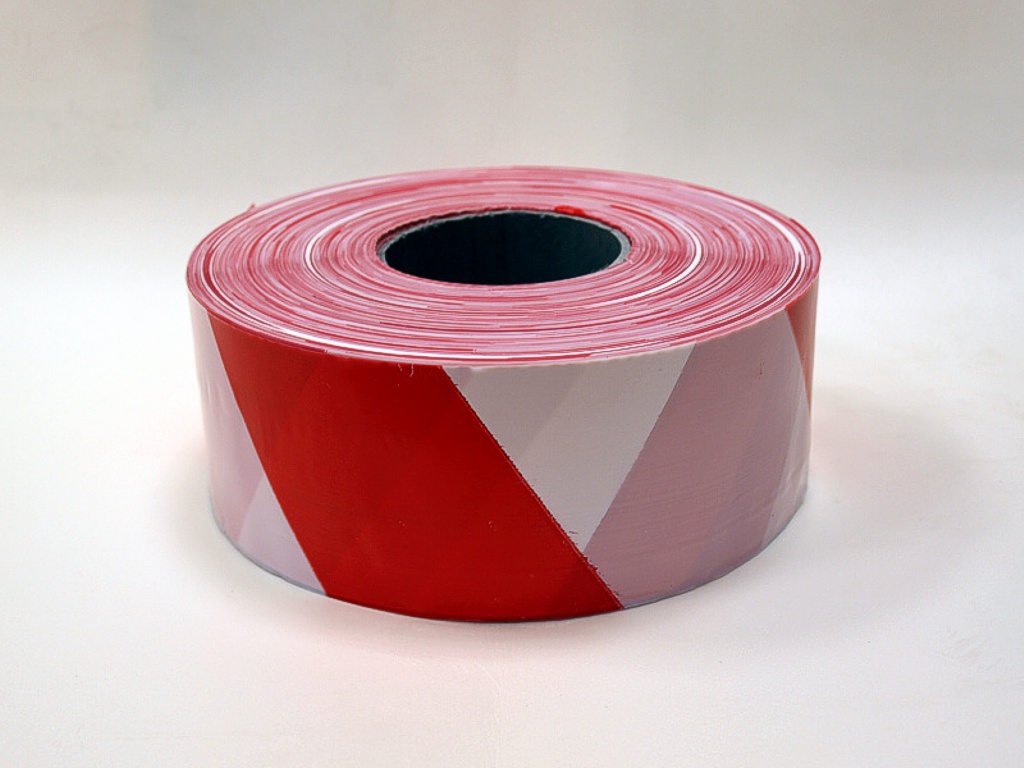 Barrier tape 75 mm x 500 m x 50 μm, color red-white, 10 pcs.